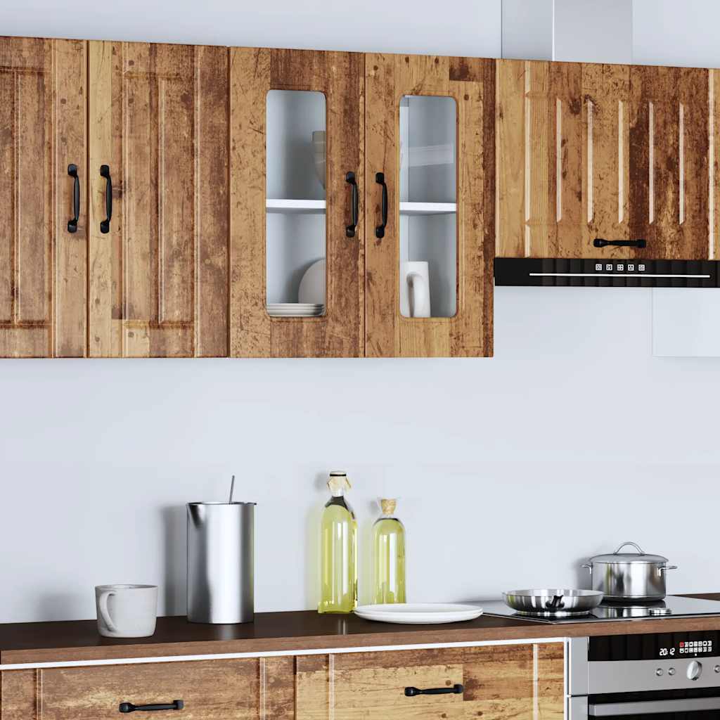 Küchen-Hängeschrank mit Glastür Kalmar Altholz-Optik Holzwerkstoff