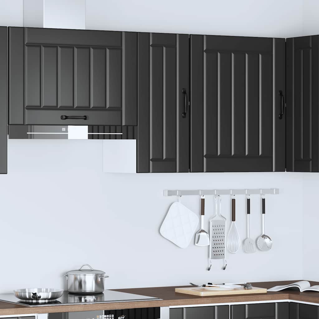 Küchen-Hängeschrank Lucca Schwarz Holzwerkstoff
