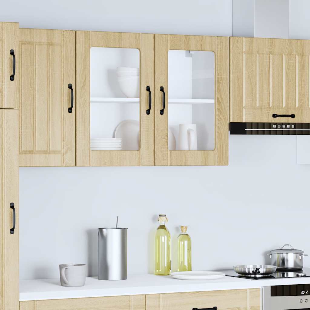 Küchen-Hängeschrank mit Glastür Lucca Sonoma-Eiche Holzwerkstoff