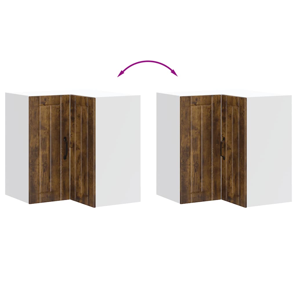 Küchen-Eckhängeschrank Lucca Räuchereiche Holzwerkstoff