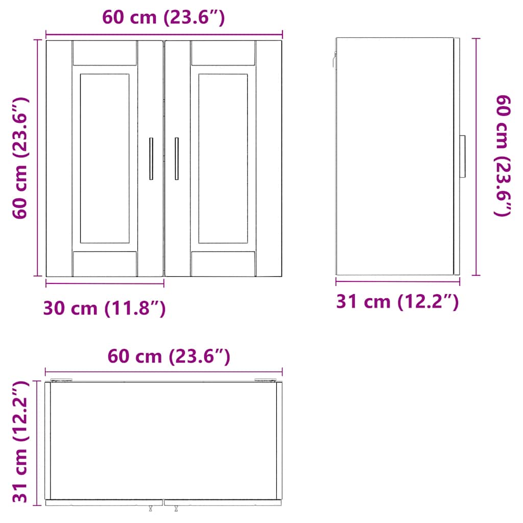 Küchen-Hängeschrank Porto Artisan-Eiche Holzwerkstoff