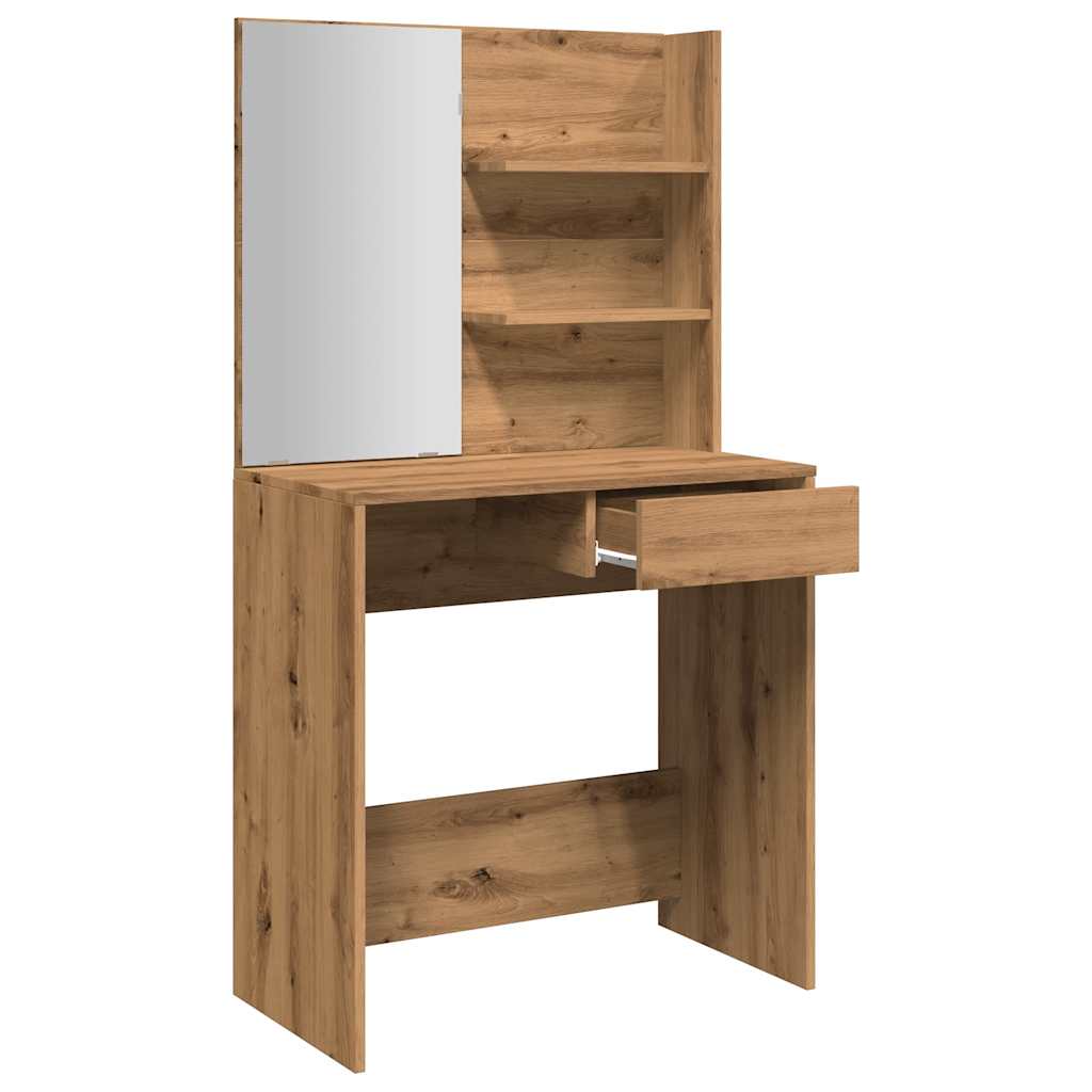 Schminktisch mit Spiegel Artisan-Eiche 74,5x40x141 cm