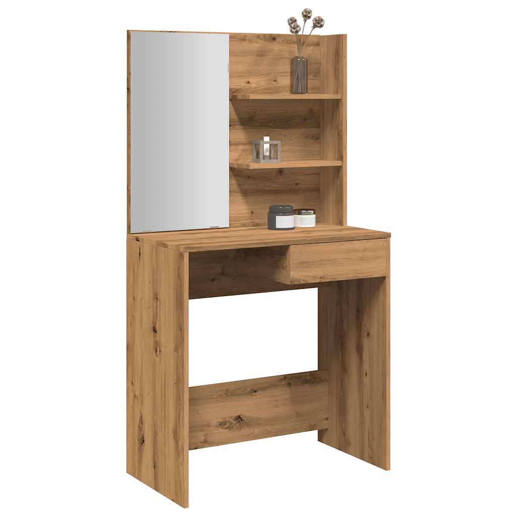 Schminktisch mit Spiegel Artisan-Eiche 74,5x40x141 cm