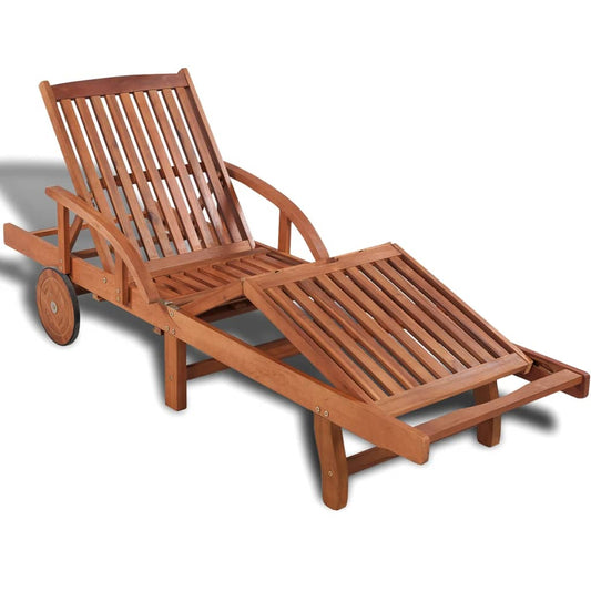 Sun lounger solid acacia wood