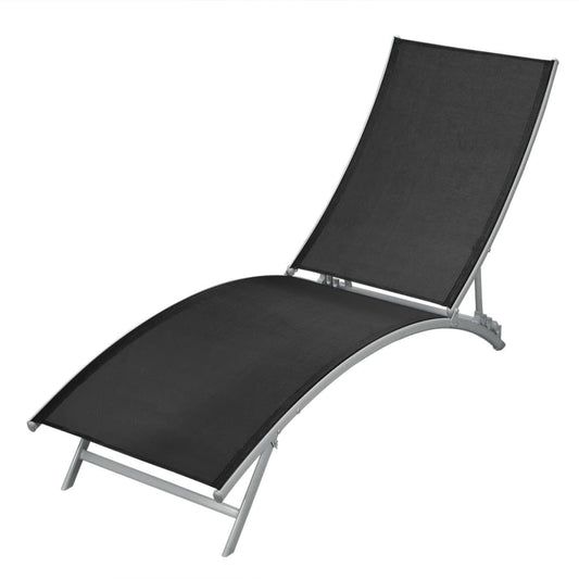 Sun lounger steel and textilene black