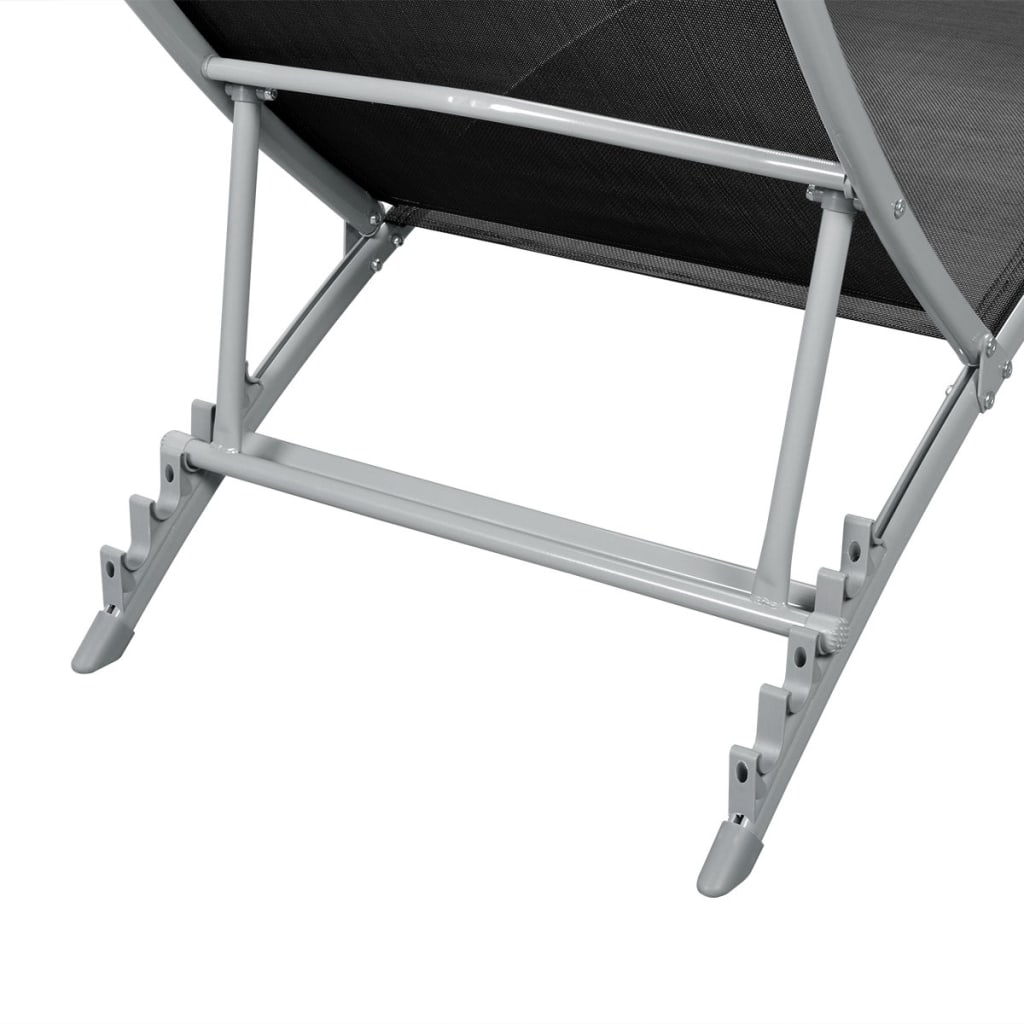 Sun lounger steel and textilene black