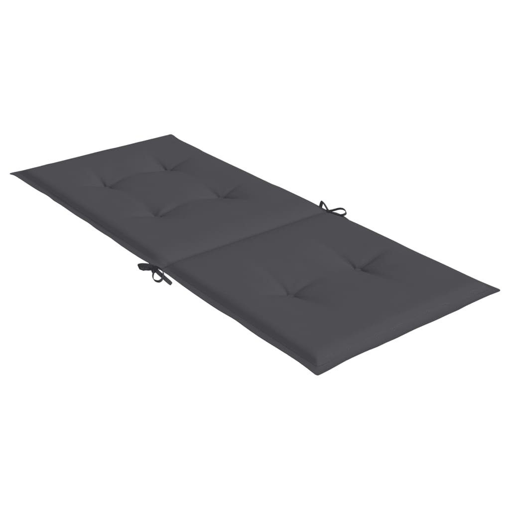 Garden chair cushions for high-back chairs 2 pieces. Anthracite 120x50x3 cm