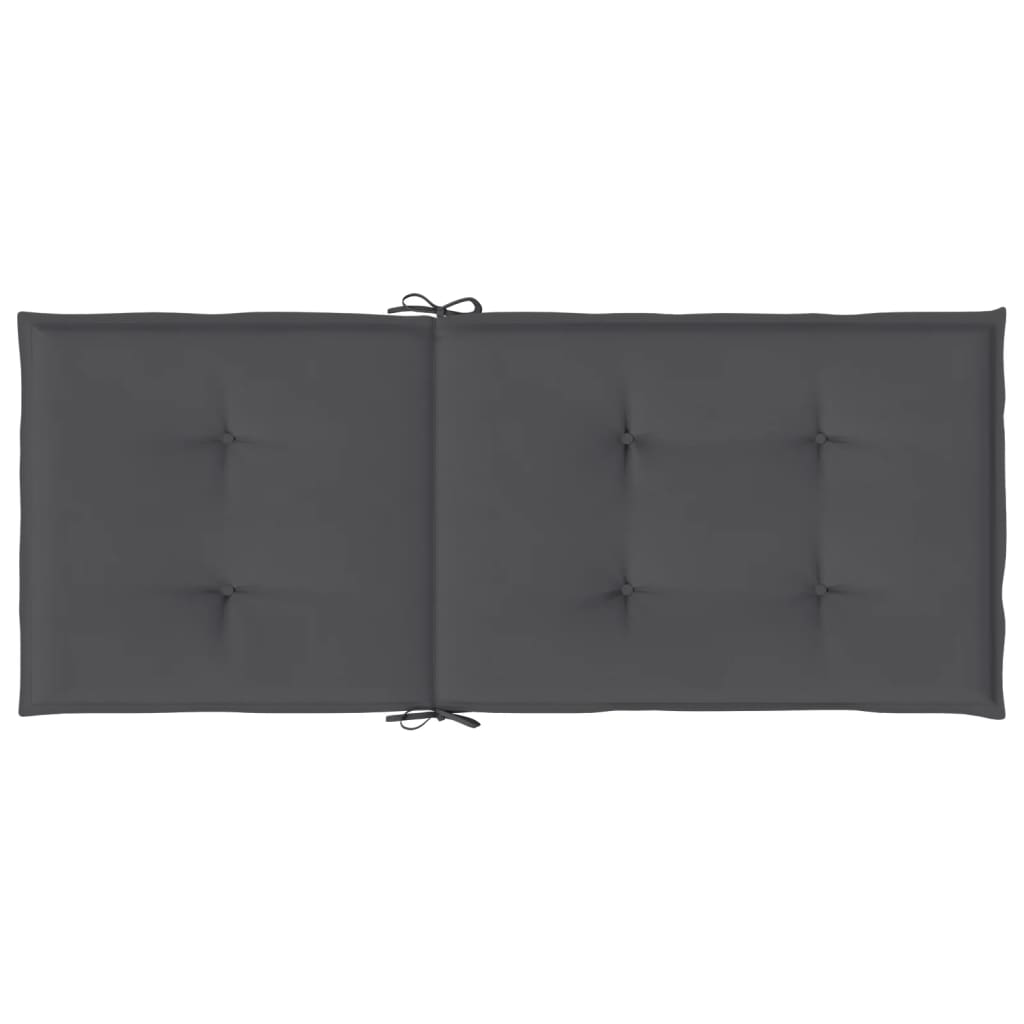 Garden chair cushions for high-back chairs 2 pieces. Anthracite 120x50x3 cm