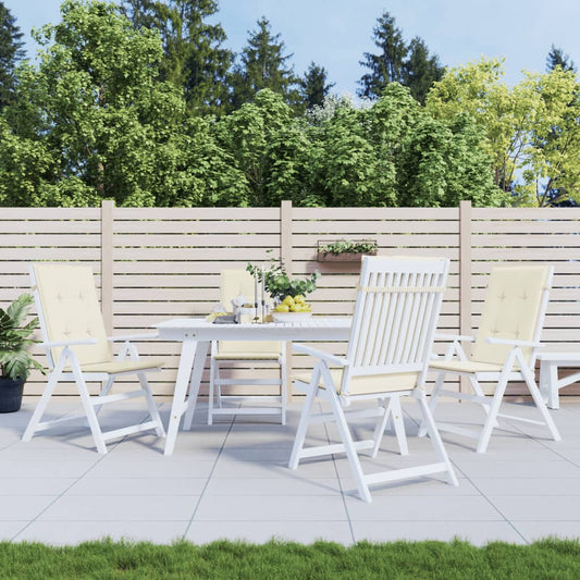 Coussins de chaise de jardin pour chaises à dossier haut 4 pièces. Tissu crème 120x50x3cm