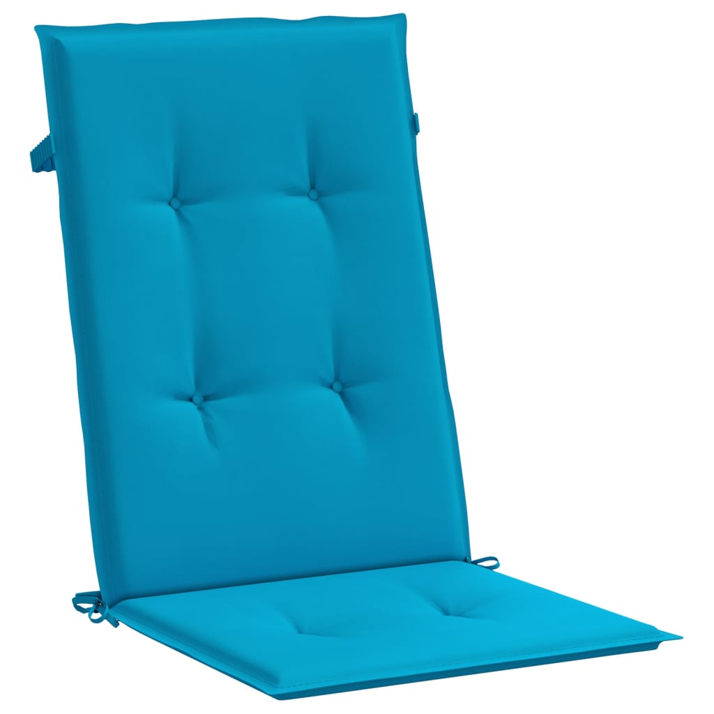 Garden chair cushions for high-back chairs 4 pieces. Blue 120x50x3cm fabric