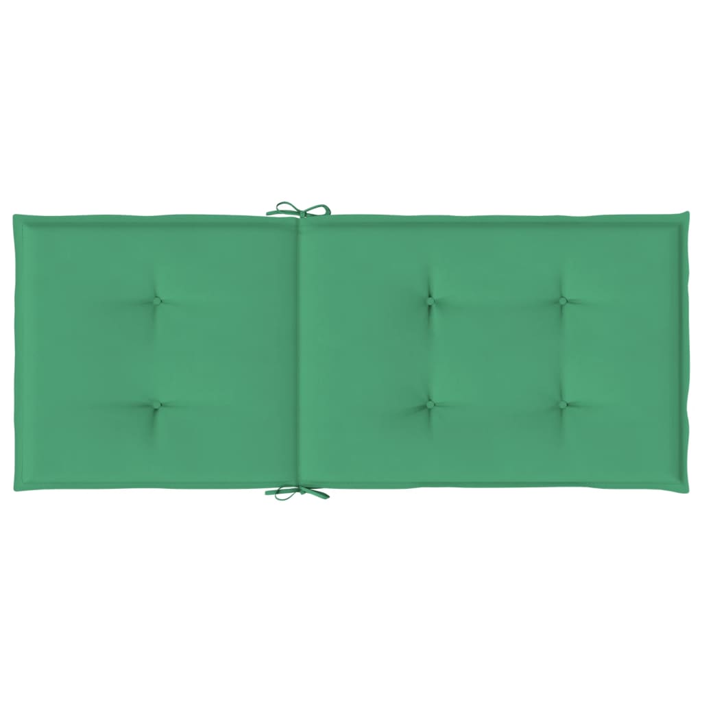 Garden chair cushions for high-back chairs 4 pieces. Green 120x50x3cm fabric