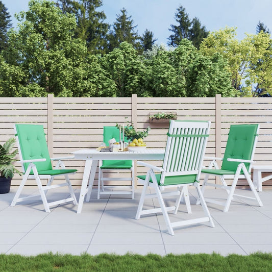 Coussins de chaise de jardin pour chaises à dossier haut 4 pièces.Tissu vert 120x50x3cm