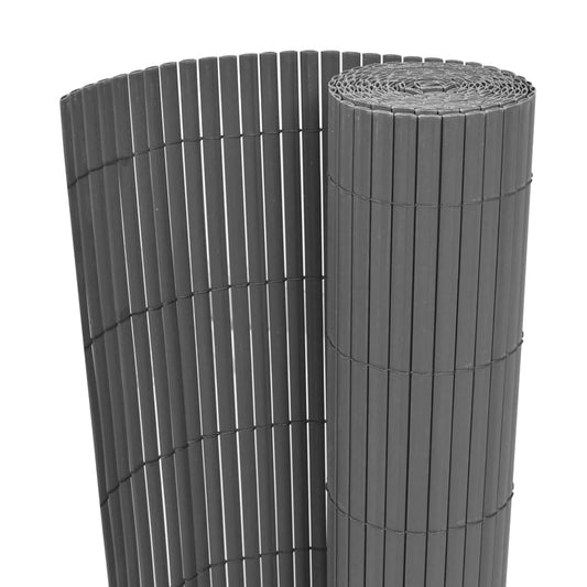 Clôture de jardin double face PVC 90 x 300 cm gris