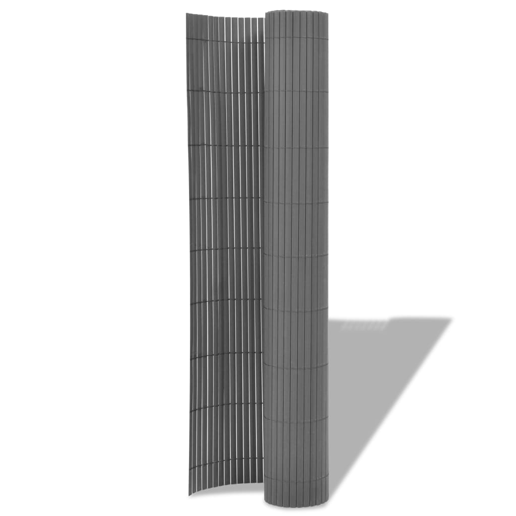 Garden fence double-sided PVC 90 x 300 cm gray