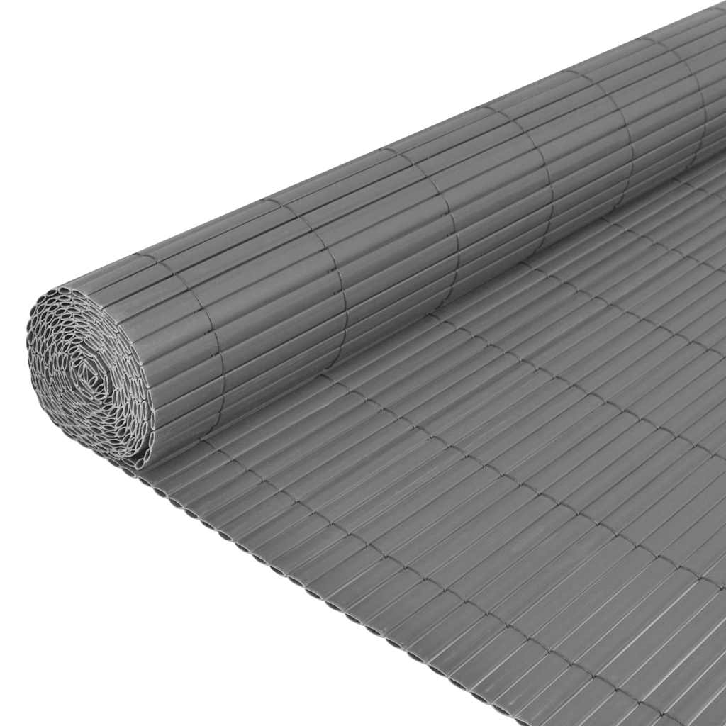 Garden fence double-sided PVC 90 x 300 cm gray
