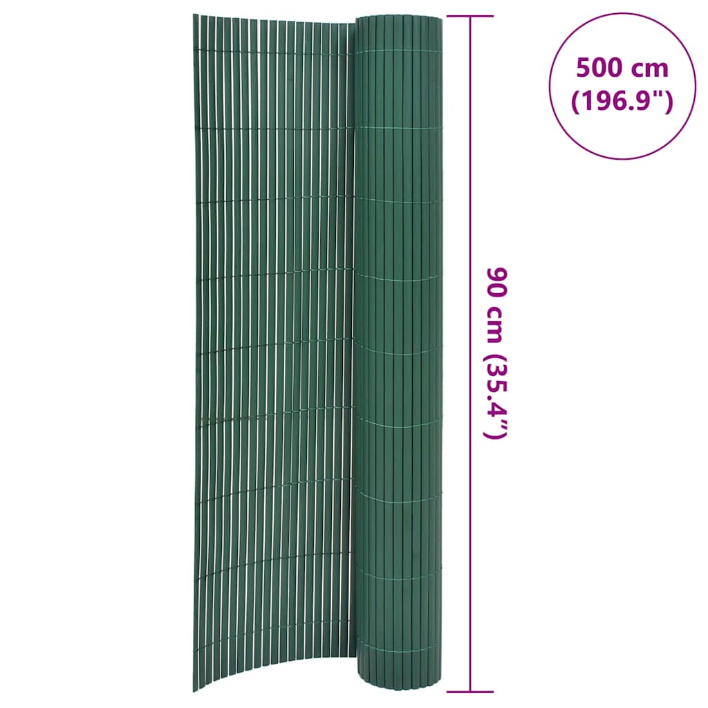 Garden fence double-sided PVC 90×500 cm green