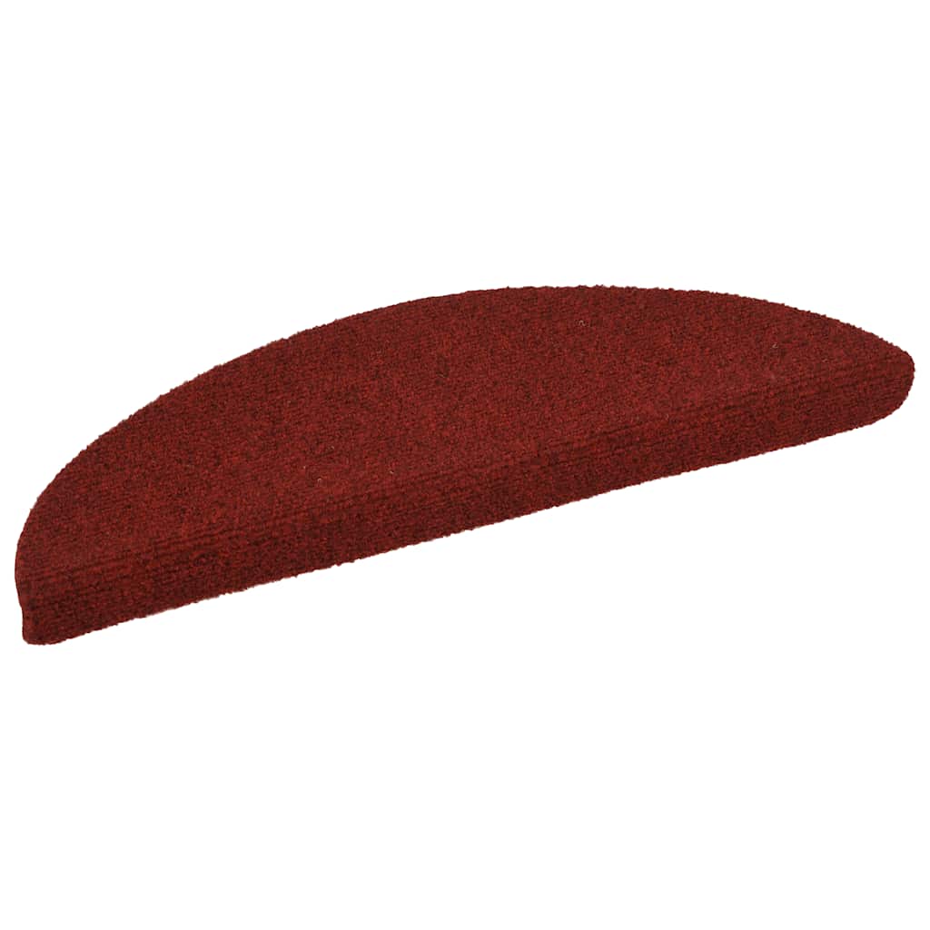15 pcs. Self-adhesive stair mats needle felt 56x17x3cm red