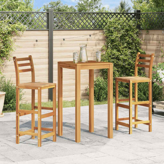 Tabourets de bar 2 pièces en bois d'acacia massif