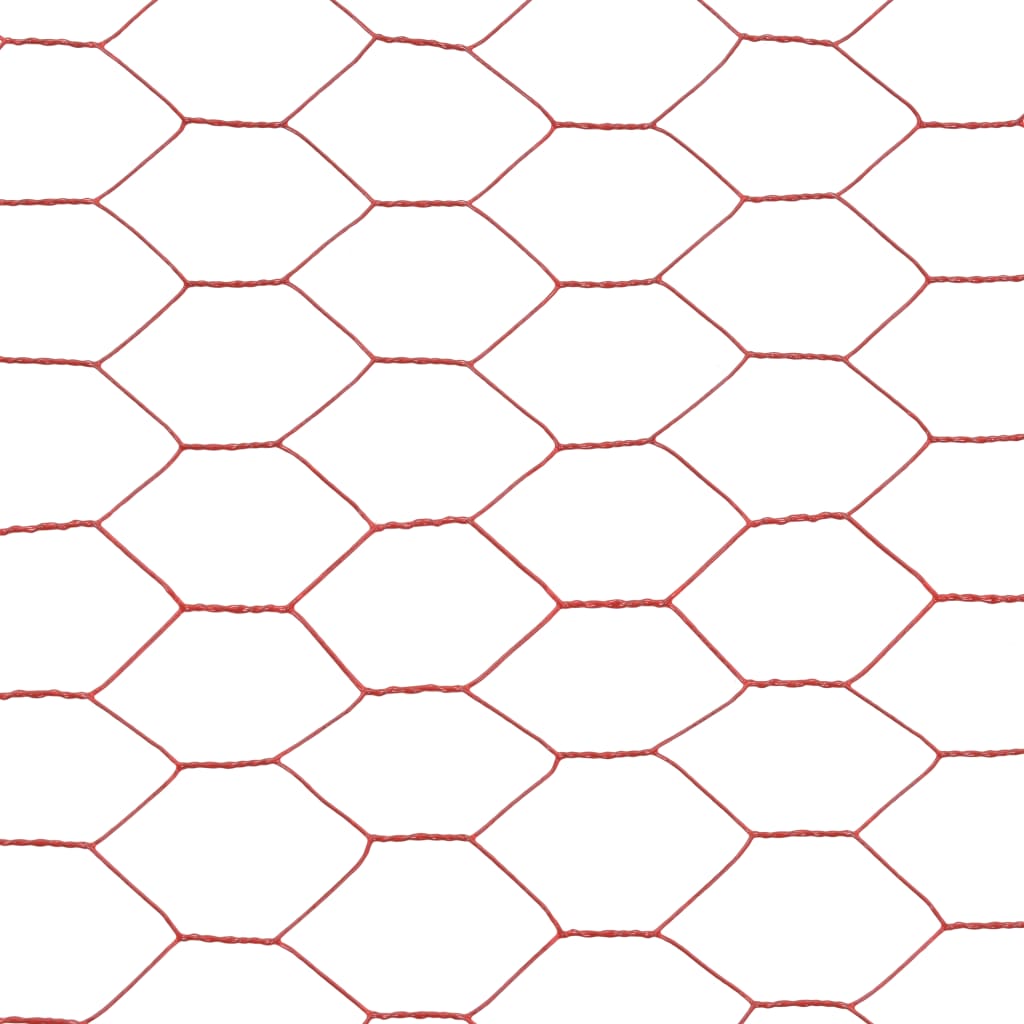 Drahtzaun Stahl mit PVC-Beschichtung 25x1 m Rot
