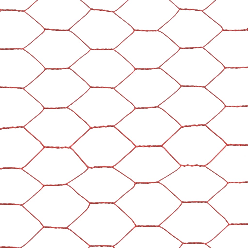 Drahtzaun Stahl mit PVC-Beschichtung 25x1,5 m Rot
