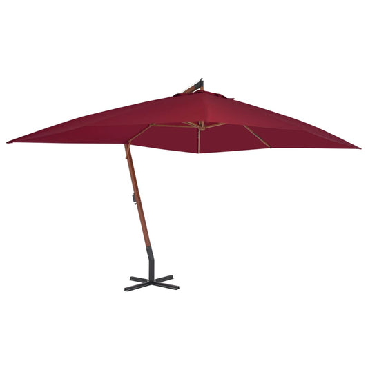 Traffic light shade with wooden pole 400x300 cm Bordeaux red