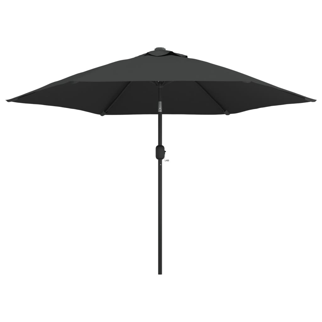Parasol with LED lights and steel pole 300 cm anthracite