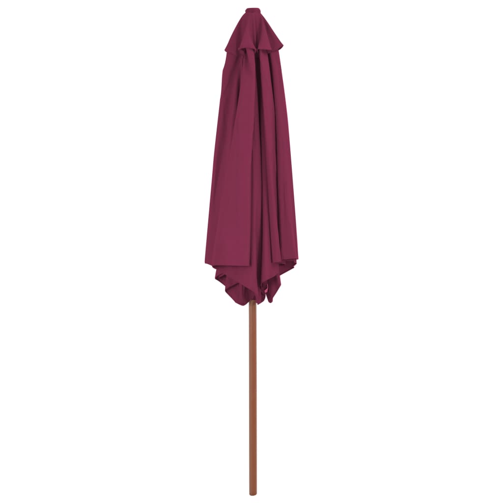 Parasol with wooden pole 270 cm Bordeaux red