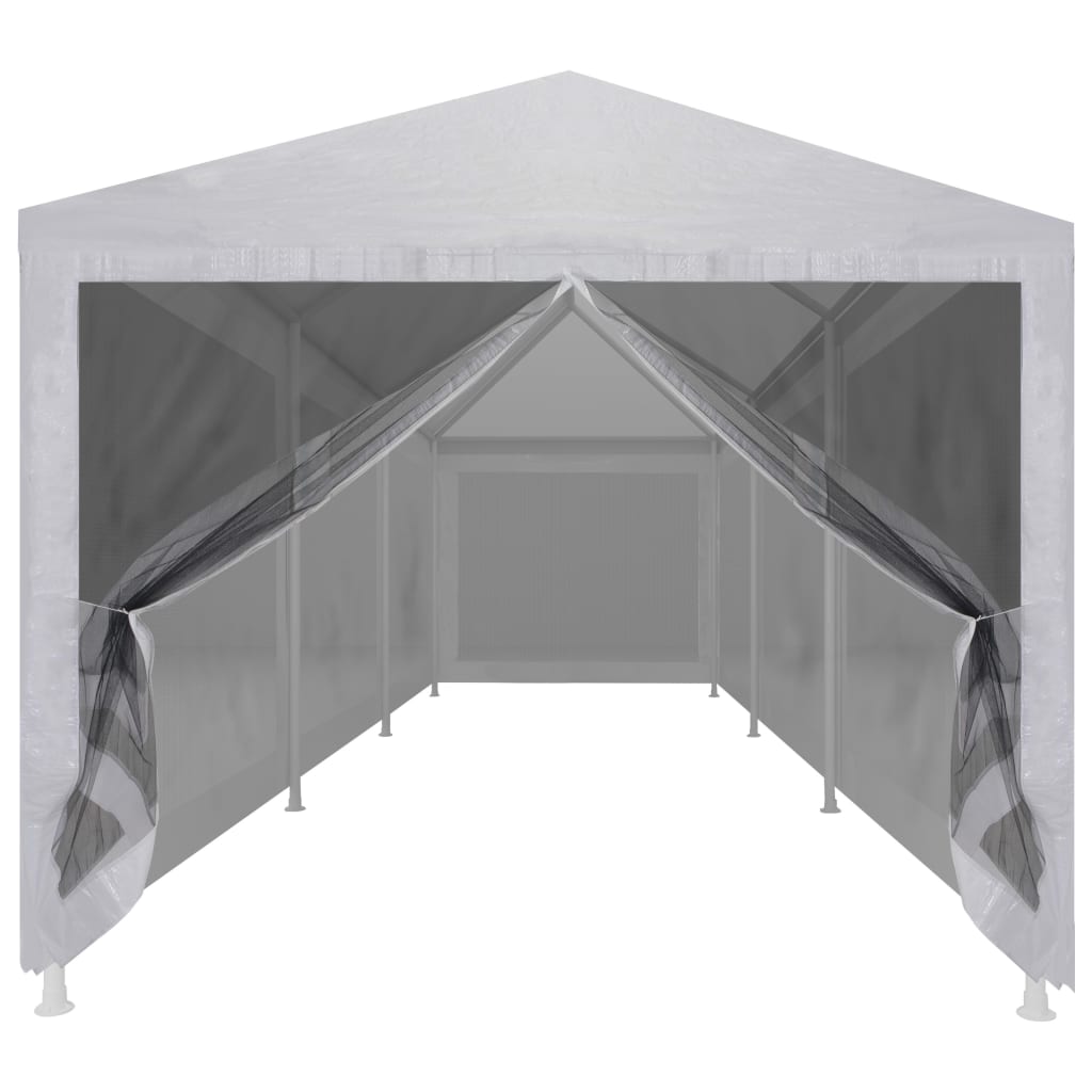 Partyzelt mit 8 Mesh-Seitenwänden 9 x 3 m