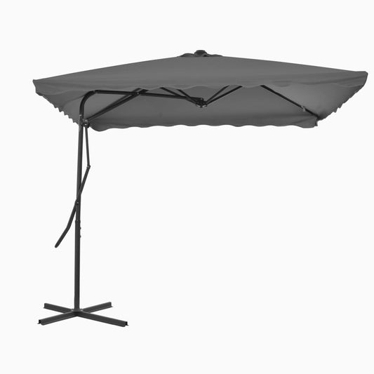 Parasol with steel pole 250×250 cm anthracite