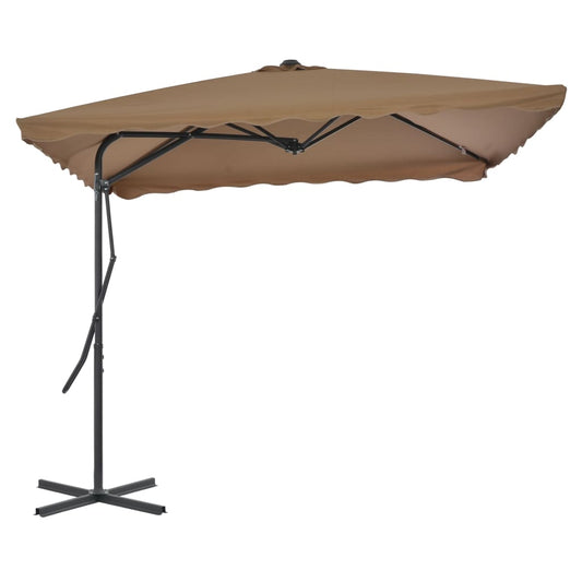 Parasol with steel pole 250 x 250 cm taupe