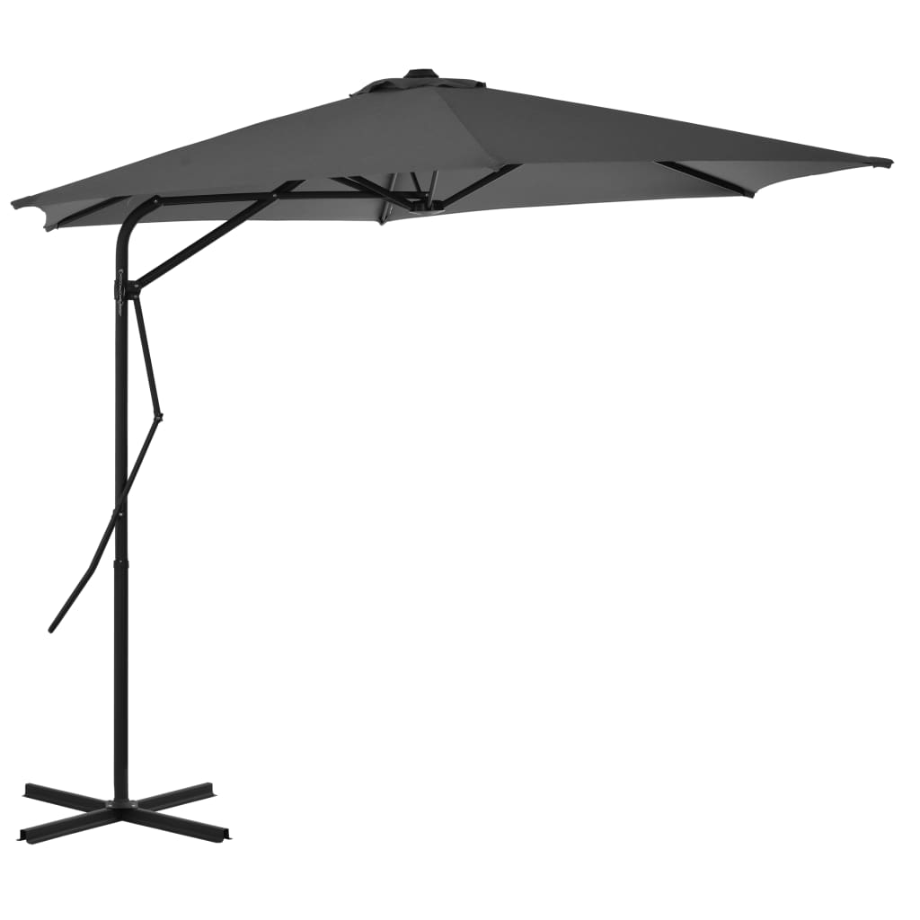 Parasol with steel pole 300 cm anthracite