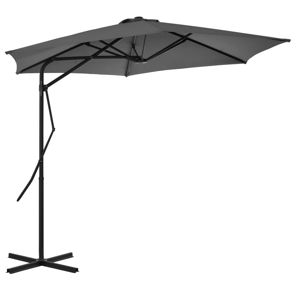 Parasol with steel pole 300 cm anthracite