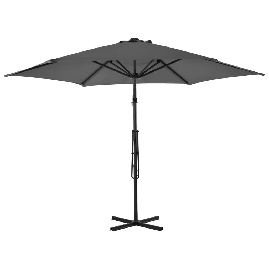 Parasol with steel pole 300 cm anthracite
