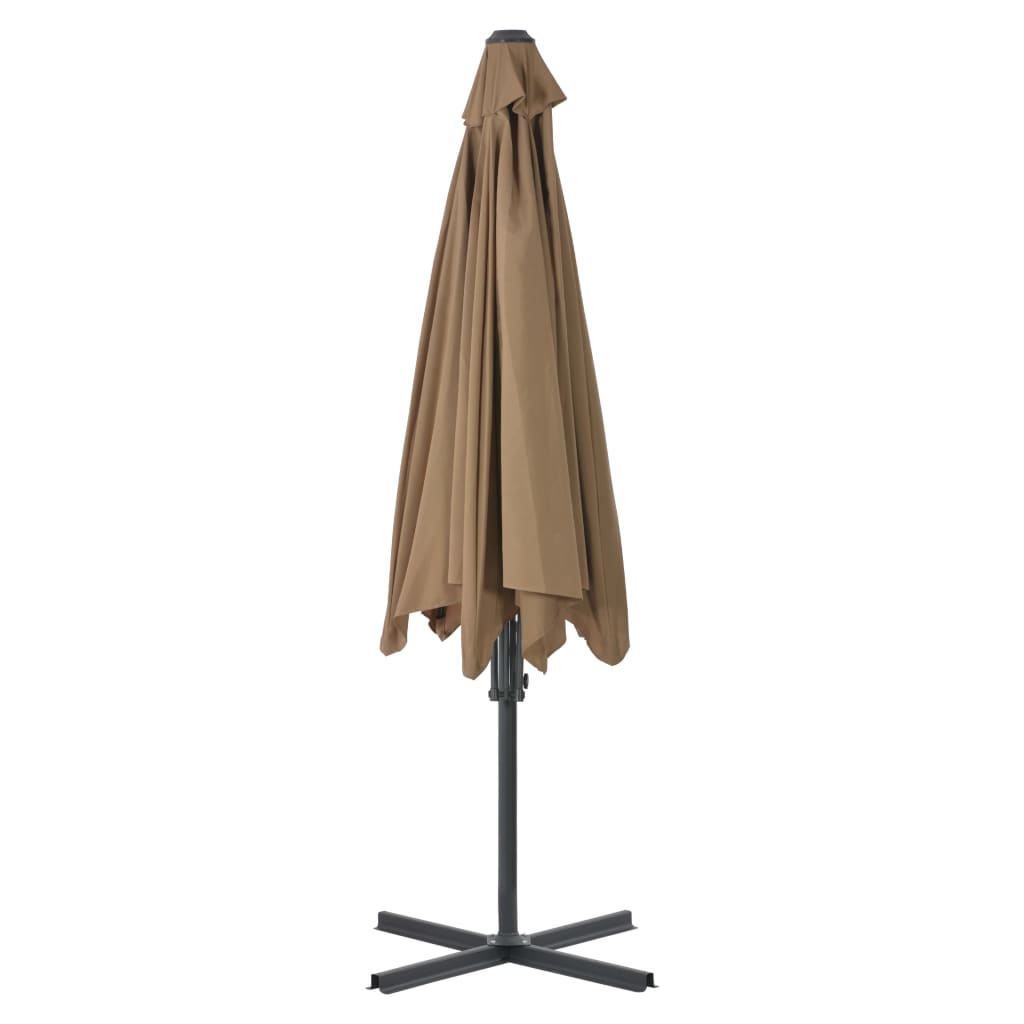 Parasol with steel pole 300 cm taupe