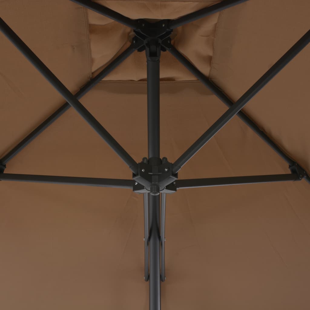 Parasol with steel pole 300 cm taupe