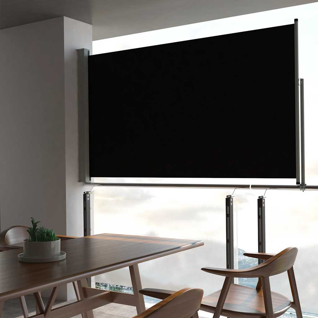 Auvent latéral extensible 140x300 cm noir