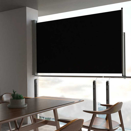 Auvent latéral extensible 140x300 cm noir