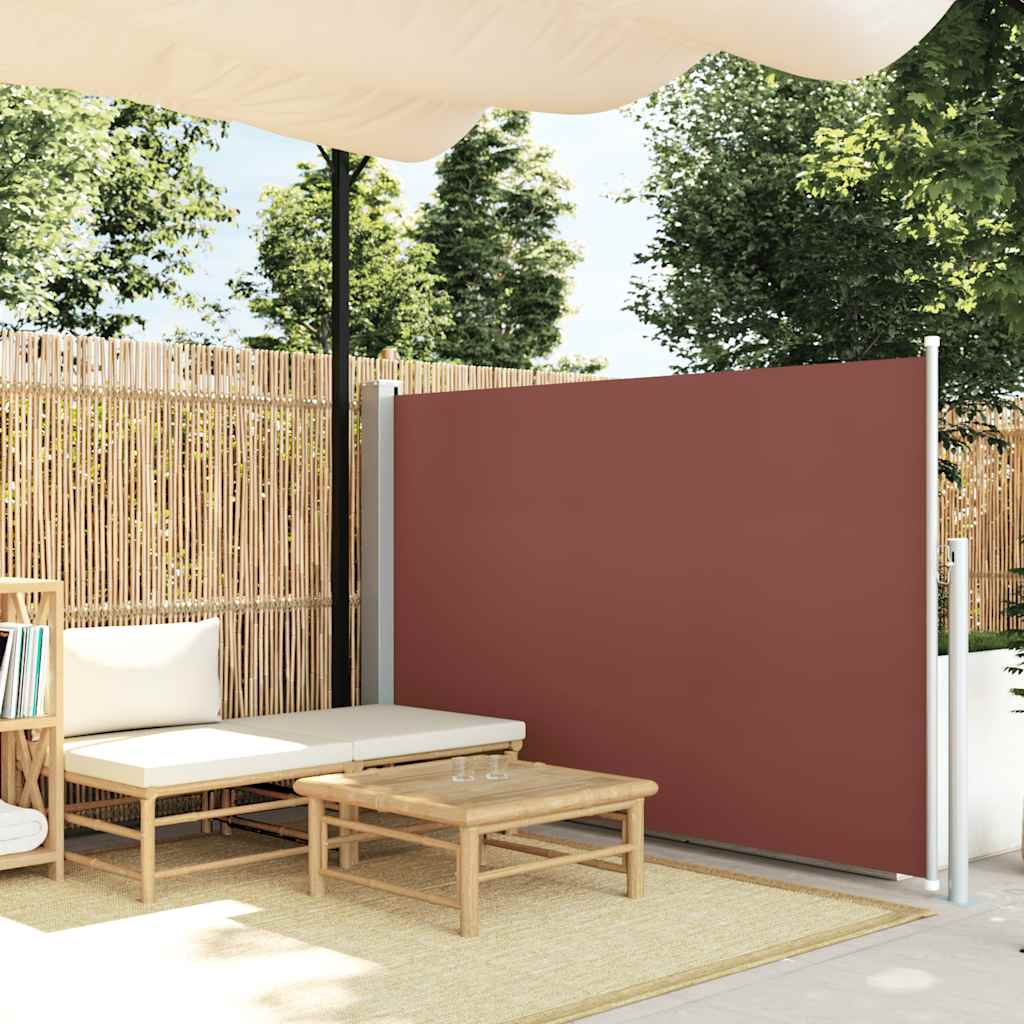 Auvent latéral extensible 140x300 cm marron