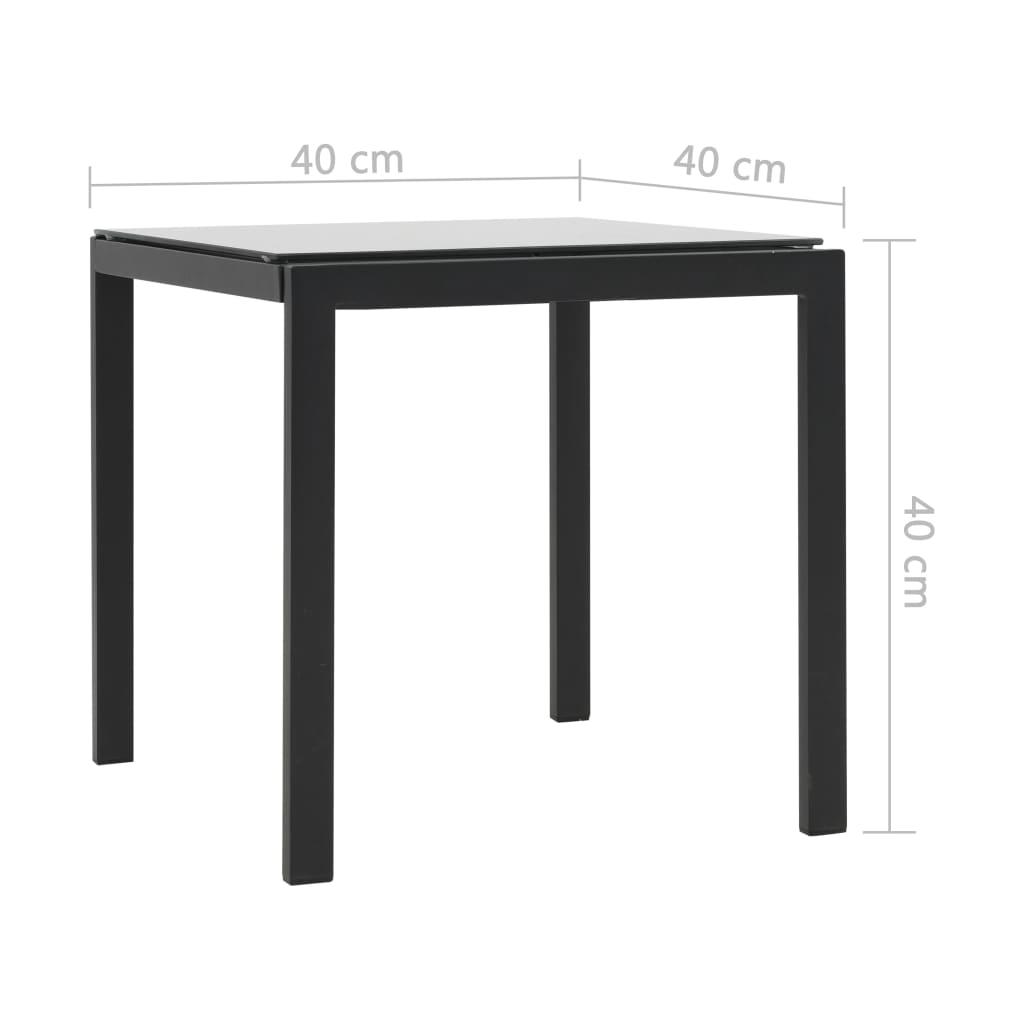 Sun loungers 2 pcs with table poly rattan and textilene black