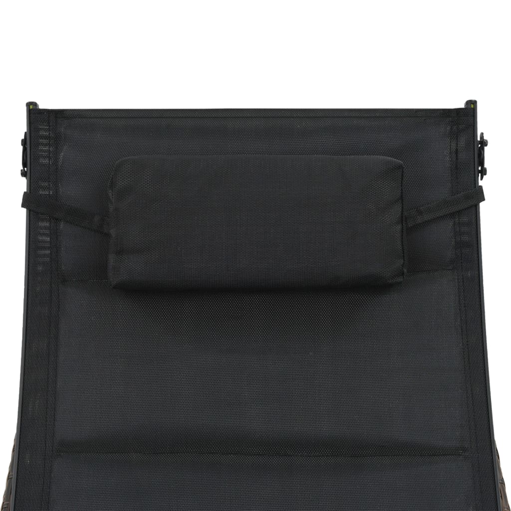 Bain de soleil poly rotin et textilène marron