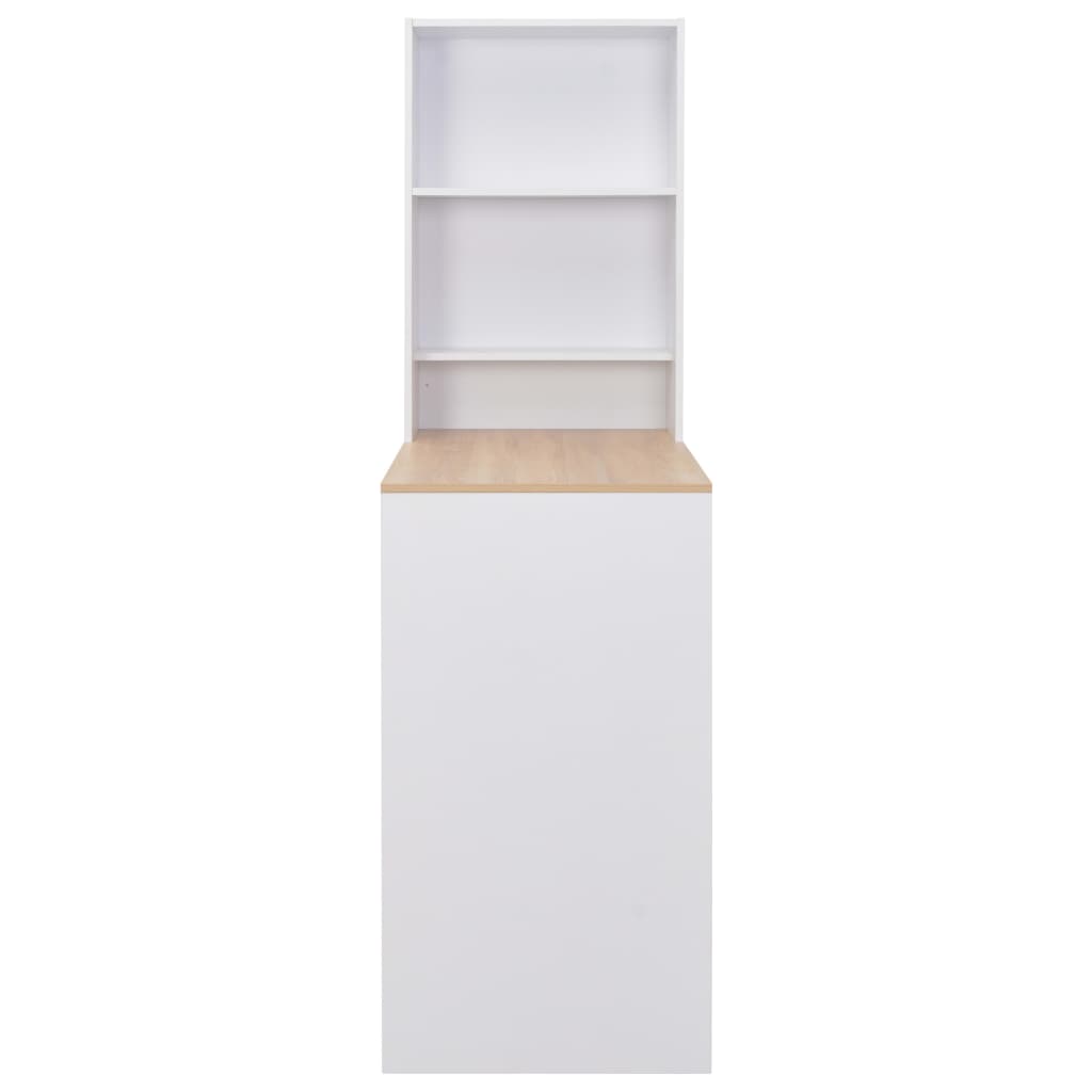 Bar table with cabinet white 115x59x200 cm