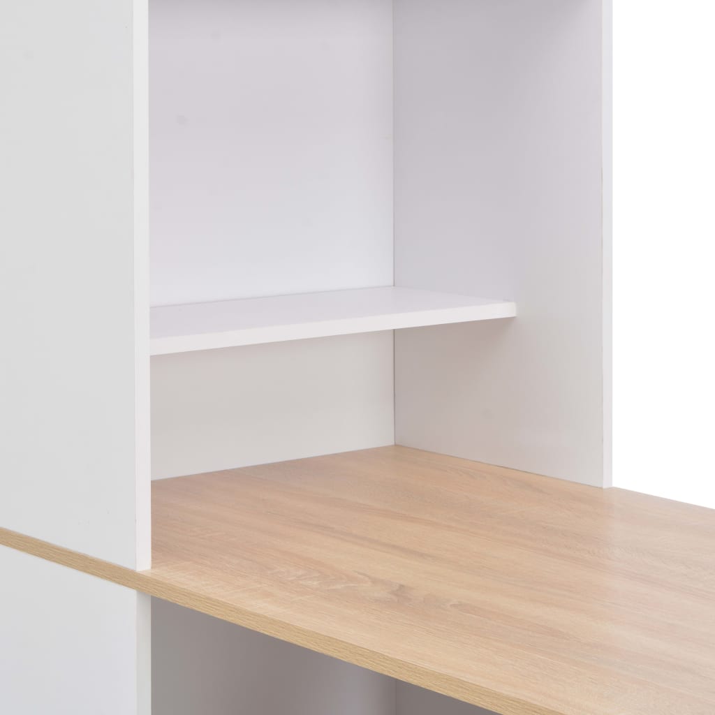 Bar table with cabinet white 115x59x200 cm