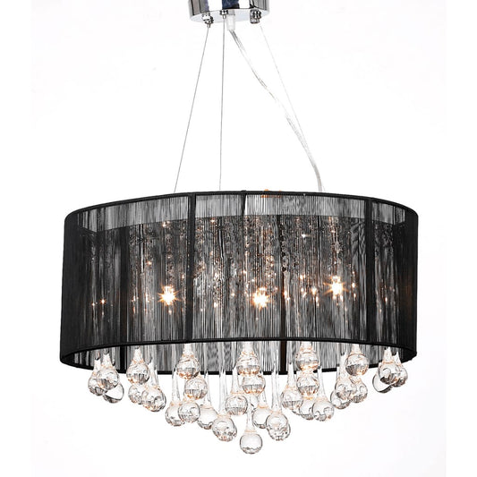 Crystal chandelier with 85 real black glass crystals