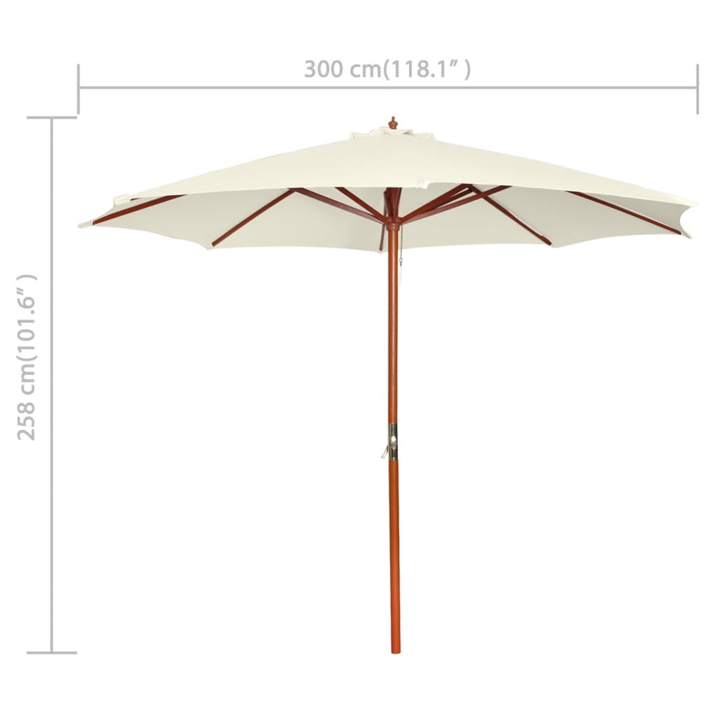 Parasol 300 x 258 cm sand white