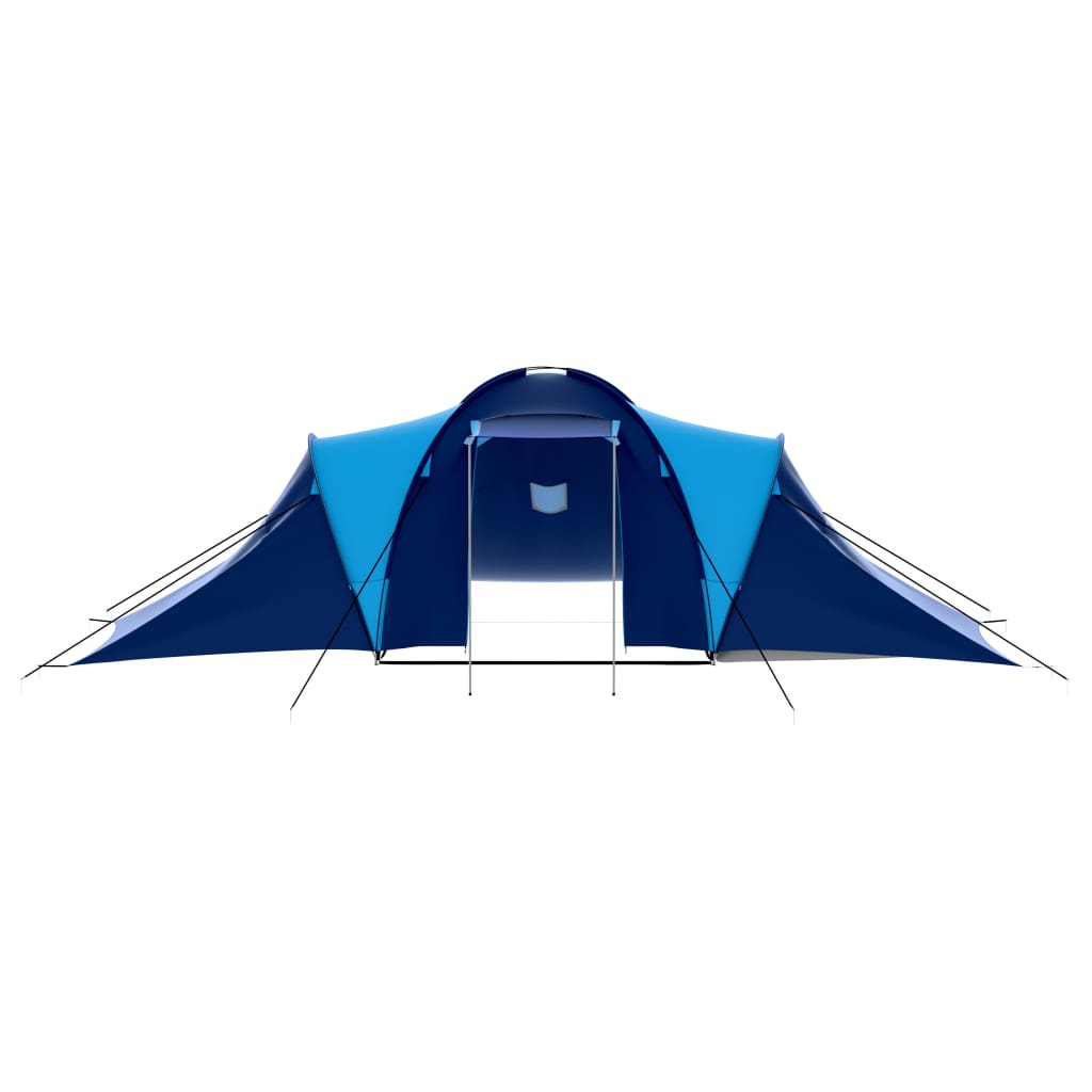 Tente de camping tissu 9 personnes bleu foncé et bleu