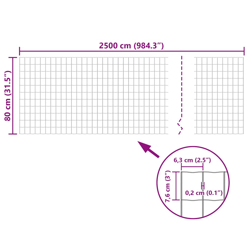 Maschendraht Gitterzaun gitter 25x0,8m Gartenzaun