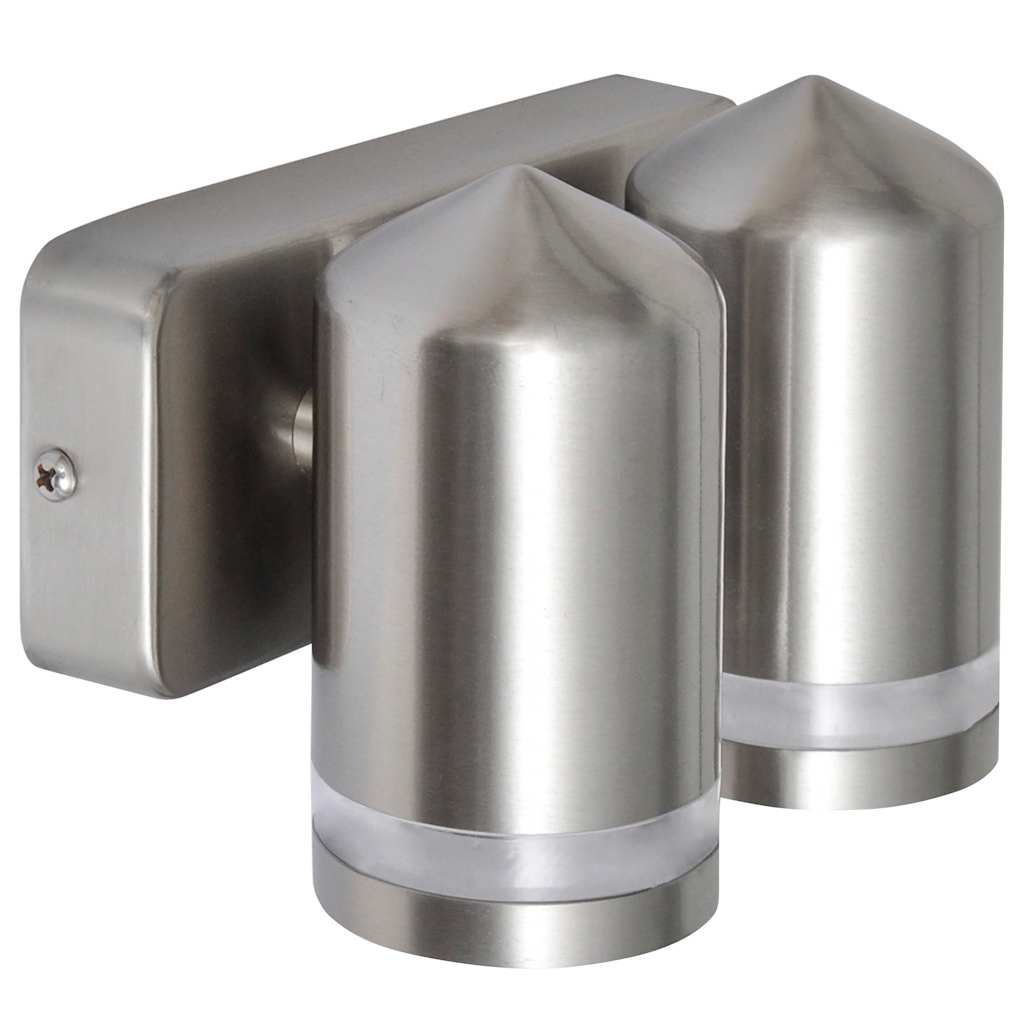 LED wall light stainless steel radiating downwards cone shape