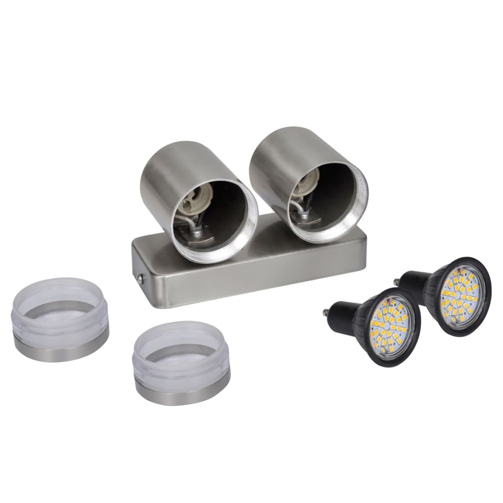 LED wall light stainless steel radiating downwards cone shape