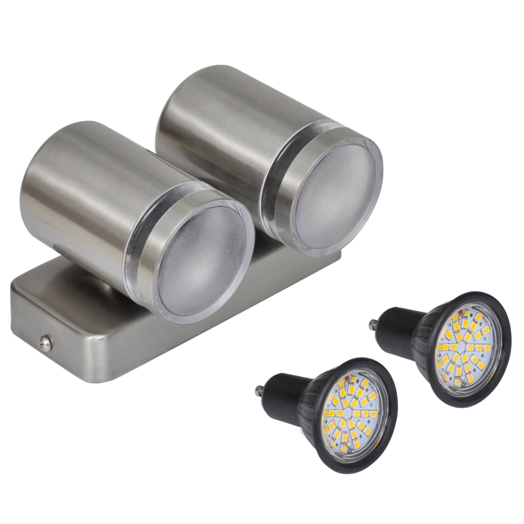 LED wall light stainless steel radiating downwards cone shape