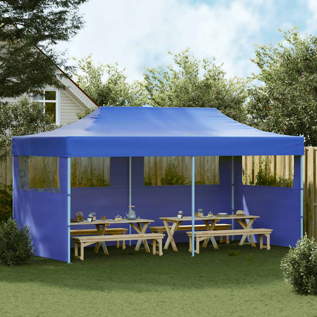 Pop-Up Party Tent Foldable Blue 3×6 m
